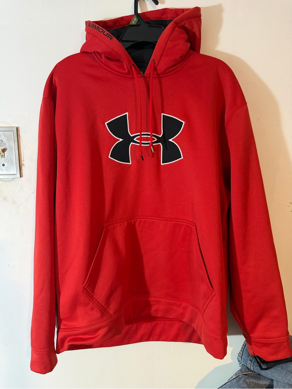 Under Armour Red Hoodie with Black Logo